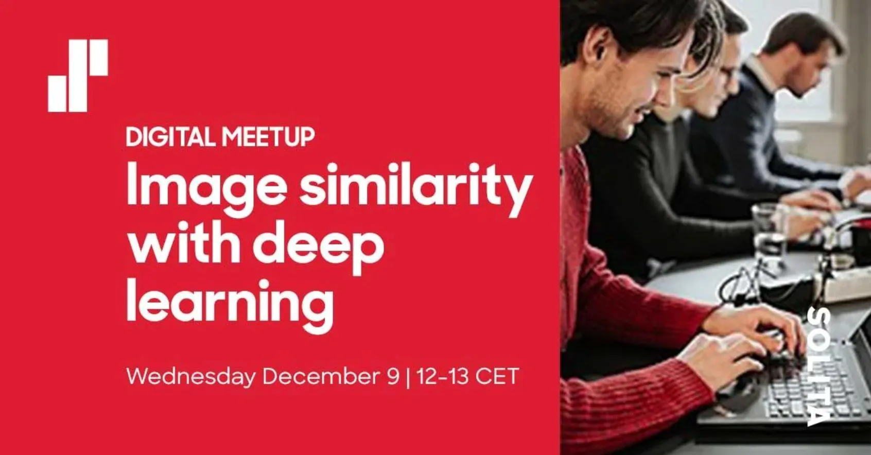 Solita digital meetup banner: Image similarity with deep learning, Wednesday 9 December.